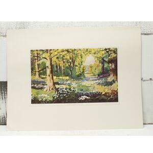 A French Garden Dwight D. Eisenhower Painting Print circa 1952